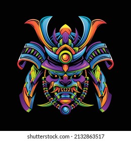 skull warrior character illustrations with colorful drawing or wpap style. for printing t-shirts, tattoo, mascot, logo, poster and mechandise.