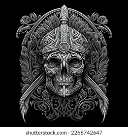 skull warrior is a fierce and intimidating figure that combines elements of human and skull anatomy. It represents death, power, and strength