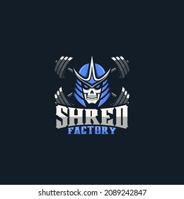 Skull warrior fitness logo illustration