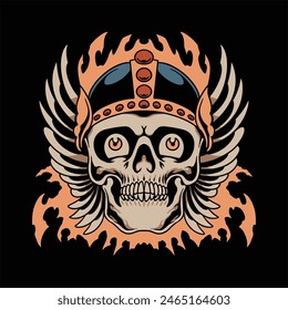 skull warrior illustration vector design