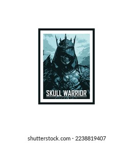 Skull Warrior Knight Illustration Poster Image