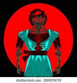 Skull warrior vector, detail consept.