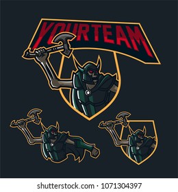 skull warrior/ancient zombie warrior/medieval zombie warrior esport gaming mascot logo template