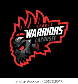 Skull Warriors Lacrosse Sport Logo