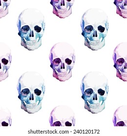 skull watercolor pattern wallpaper