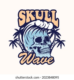 skull wave on the beach