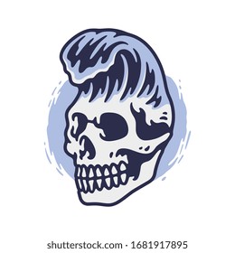 skull with waves on the head. vector illustration