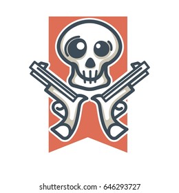 Calavera con emblema de armas