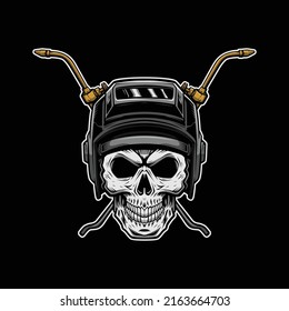 Skull wear fabrication helmet Illustration