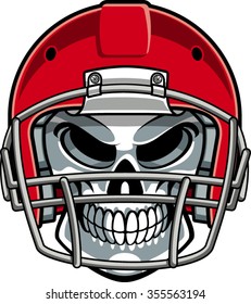 Skull Wearing American Football Helmet