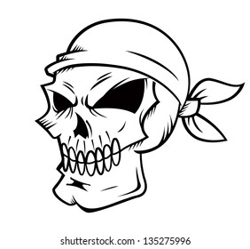 skull wearing bandanna