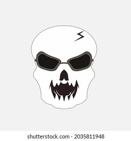 cráneo con gafas. ilustración vectorial para logotipo o mascota