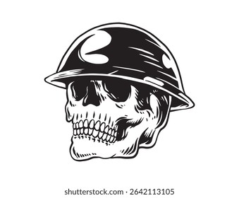 Skull wearing hard hat construction