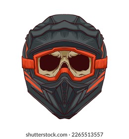 A skull wearing unique and creative helmets