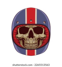 A skull wearing unique and creative helmets