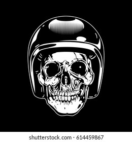 Black White Skull Motorcycle Helmet On Stock Vector (Royalty Free ...