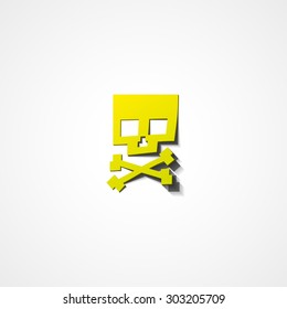 Skull web icon on white background
