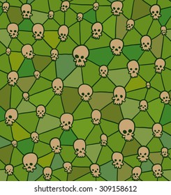 Skull web seamless pattern, vector