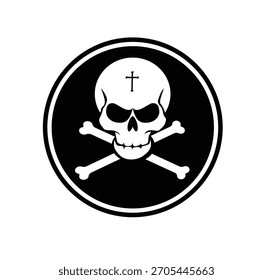 Skull whit bones in illustrator on white background