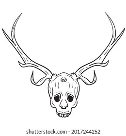 Skull Wicca Halloween Tattoo Sketch