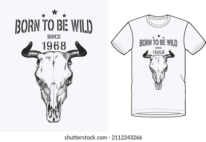 Skull wildlife artwork for men's 