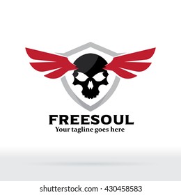 Skull Wing Logo, Free Soul Logo