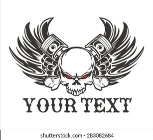 SKULL wing piston vintage