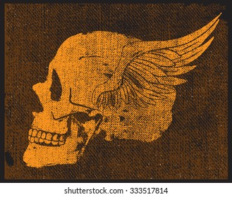 skull with wing t-shirt graphic
