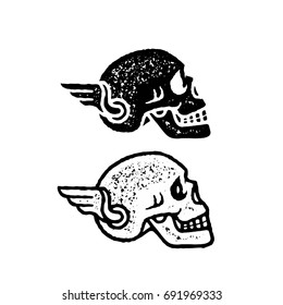 skull with wing vector illustration