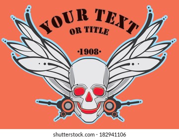 skull with wings