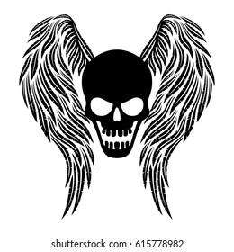 Skull with wings.