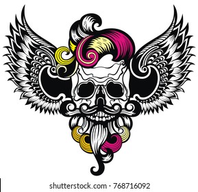 Skull with a wings