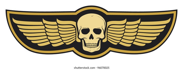 skull and wings