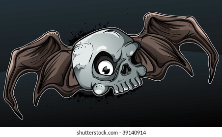 skull with wings of a bat