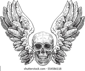 Skull and wings. Can use like logo