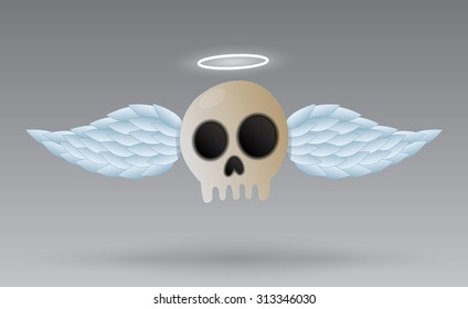 Skull with wings. EPS10.