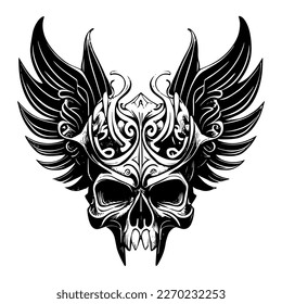 Skull and wings is a popular symbol in gothic culture and often represents death, freedom, and rebellion. It can also be seen in tattoo art