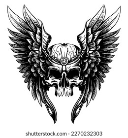 Skull and wings is a popular symbol in gothic culture and often represents death, freedom, and rebellion. It can also be seen in tattoo art