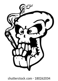 Skull wit joint, vector illustration 