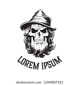 skull witch illustration - logo vector