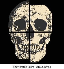 SKULL WITHIN FOUR FRAMES VECTOR