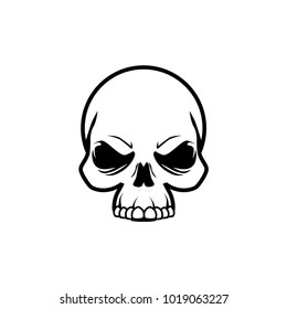 Skull without low jaw vector Illustration