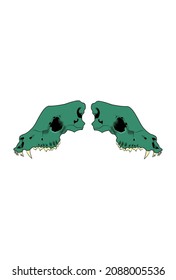 Skull wolf vector green dark illustration