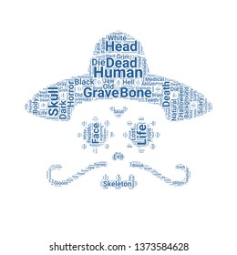 skull word cloud. tag cloud about skull