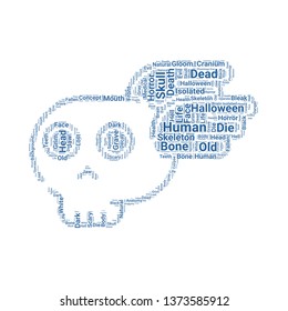 skull word cloud. tag cloud about skull