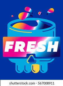 Skull with word FRESH. VECTOR
