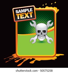 skull and wrenches orange grungy banner