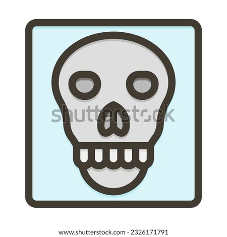 Skull X-ray Thick Line Filled Colors For Personal And Commercial Use.
