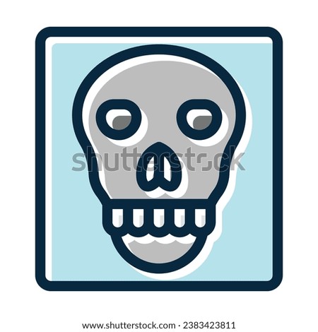 Skull X-ray Vector Thick Line Filled Dark Colors Icons For Personal And Commercial Use.
