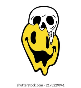 Skull Yellow Funny Facevector Ilustrationimage On Stock Vector (Royalty ...